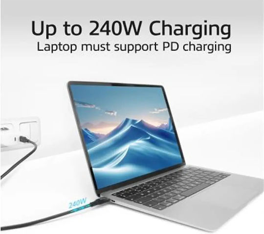 Act Ac7420 Кабел USB-C M към USB-C M 0.5m 240W Черен