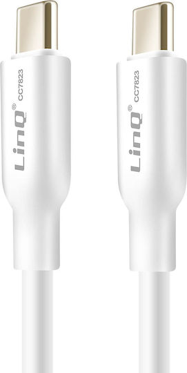 Linq Usb-c To Usb-c 4a Power Delivery 80w Cable In Flexible Silicone 1.2m White