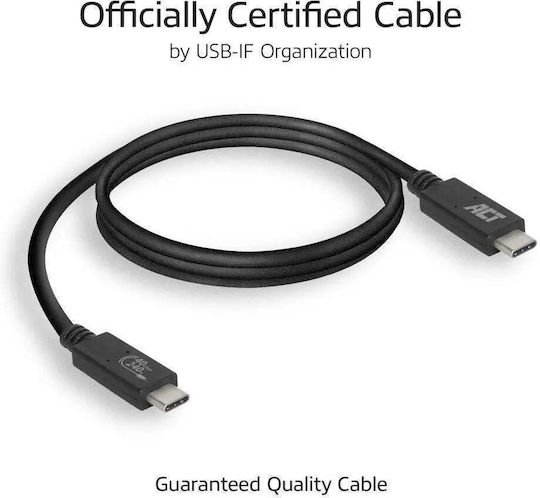 Act USB-C Кабел USB-C Към USB-C 0.8 М USB4 40Gbps 240W USB-IF Сертифициран