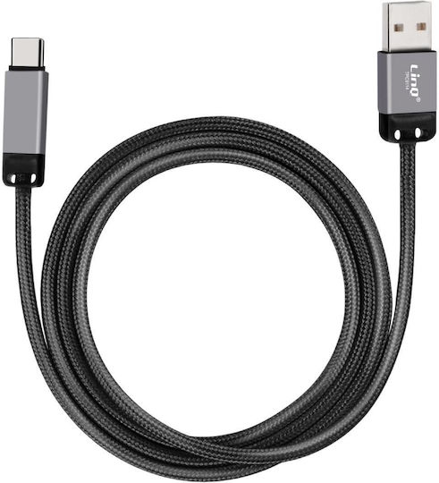 Linq USB Zu USB-C Ladekabel zum Aufladen und Übertragen 3a 27w Schnell 1,2m Schwarzes