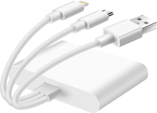 Linq 3-in-1 Hub SD-USB USB-C Blitzschlag Kartenleser Weiß