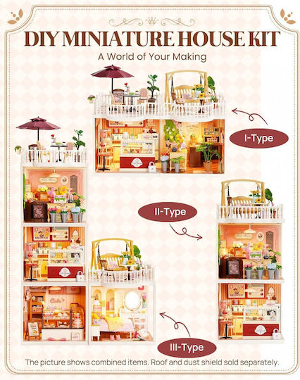 Rolife Wooden Construction Toy Robotime Chic Cafe Terrace for Children Aged 14+