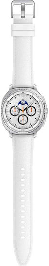 Samsung Galaxy Watch8 Classic Stainless Steel 46mm Waterproof with eSIM and Heart Rate Monitor (White)