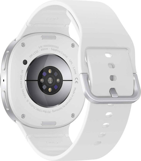 Samsung Galaxy Watch8 Aluminium 44mm Waterproof with Heart Rate Monitor (Silver)