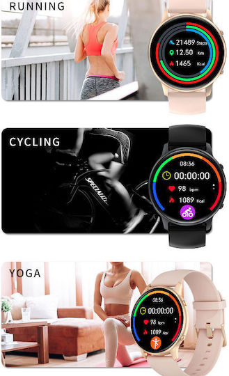 Brățară Fitness Smartwatch Idealstore Slimesport36 Multisport Obiectiv Pași Ritm Cardiac Calorii Arse Analiză Somn Notificări Negru
