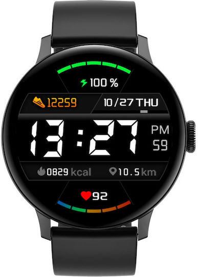 Dare FiT Aluminium Smartwatch mit Pulsmesser (Schwarz)