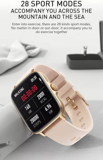 Techno Gold Smartwatch Idealstore Full Hd 1.7 Inch Screen 280x280 Resolution Blood Pressure Heart Rate Monitoring Ip67 Water Resistant Bluetooth Call Answering Multi-sport Mode Android Ios Operating System