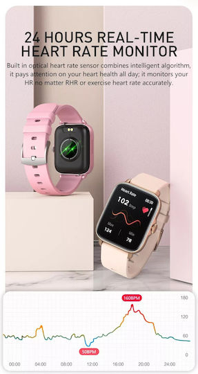 Techno Gold Smartwatch Idealstore Full Hd 1.7 Inch Screen 280x280 Resolution Blood Pressure Heart Rate Monitoring Ip67 Water Resistant Bluetooth Call Answering Multi-sport Mode Android Ios Operating System