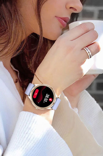 Smartwatch Idealstore Ladywatch Call Notification Call Rejection Message Notification Display Health Monitoring Pedometer Sports Modes Sleep Analyzer Weather Forecast Temperature Sensor Sedentary Reminder Silver Color