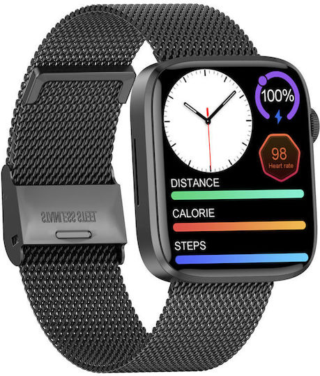 Gamma FiT Aluminium Smartwatch με Παλμογράφο (Μαύρο)