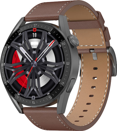 DeltaFiT Max Smartwatch με Παλμογράφο (Καφέ)