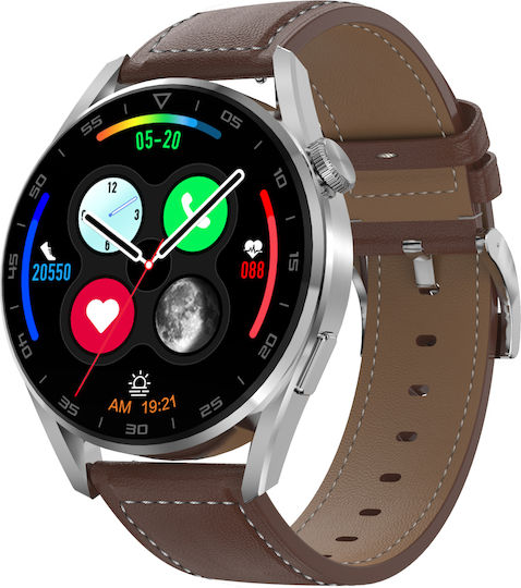 DeltaFiT Max Smartwatch με Παλμογράφο (Καφέ)