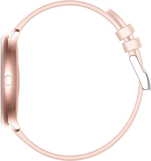 KrazyFit Aluminium Smartwatch με Παλμογράφο (Ροζ)
