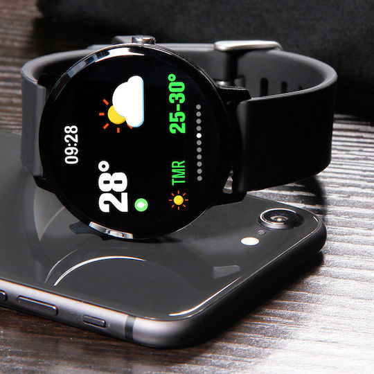 Sport FIT V11 Smartwatch mit Pulsmesser (Schwarz)