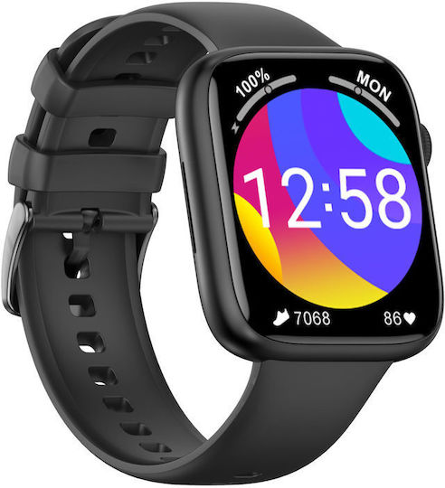 One FiT Aluminium Smartwatch με Παλμογράφο (Μαύρο)