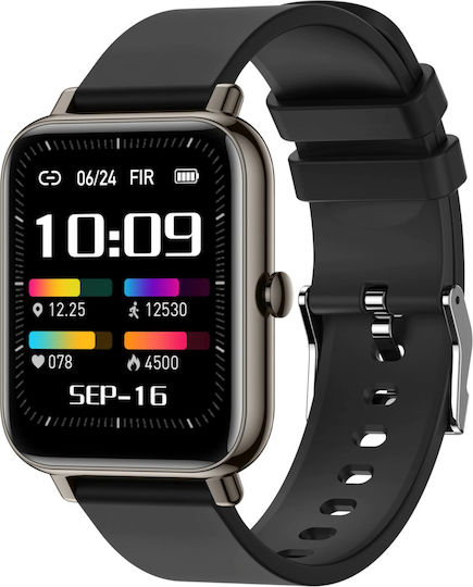 Hero Band FiT Алуминий Смартчасовник с Пулсомер (Черен)