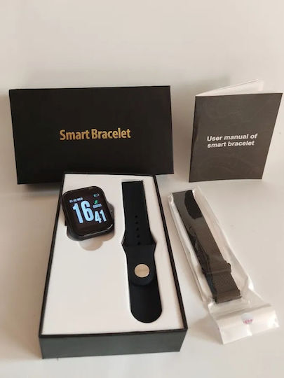 Fit NewTime 43mm Smartwatch με Παλμογράφο (Μαύρο)