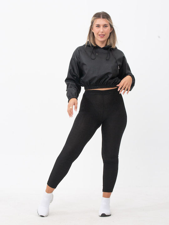 Instruire Colanti de femei Cropped Colanti Lucios Black