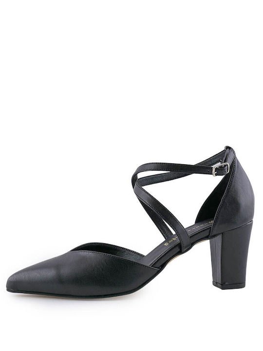 Black Medium Heels Women's Sandals