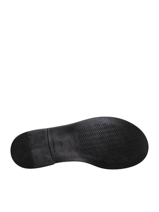 Sandals Leather Women's Flat Sandals in Black Color