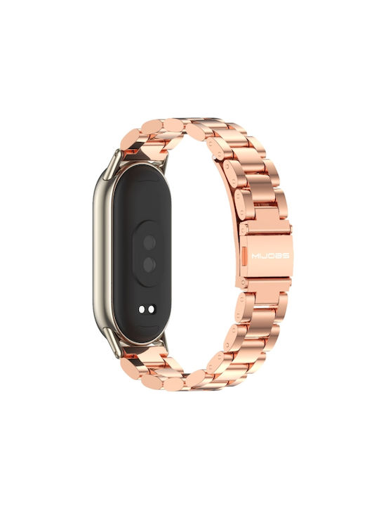 Steel Λουράκι Ανοξείδωτο Ατσάλι Ροζ Χρυσό (Smart Band 8 / Smart Band 9 / Smart Band 10)