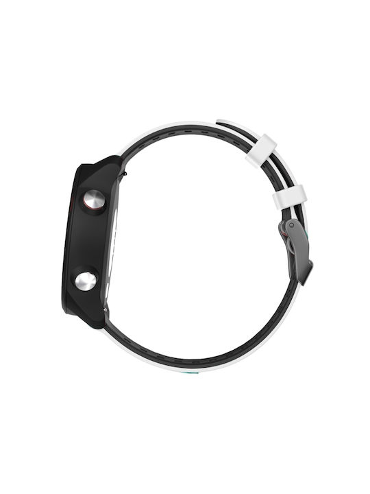 Strap Silicone White / Black (Galaxy Watch 3 41mmForerunner 55/245/645 / Vivoactive 3/5/HR / Venu Sq 2Amazfit Bip)
