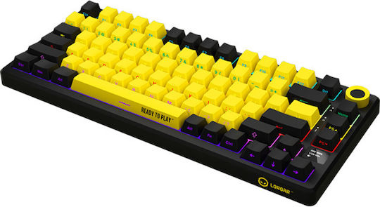 Lorgar KBP7075W Wireless Gaming Mechanical Keyboard 75% with RGB lighting (English UK) Yellow