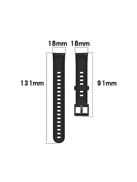 Black Buckle Armband Silikon Rot (Realme Band 2) 680603662F