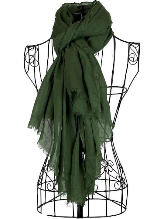 Solid Women's Scarf 25vm Olive Green 180 X 95 Cm