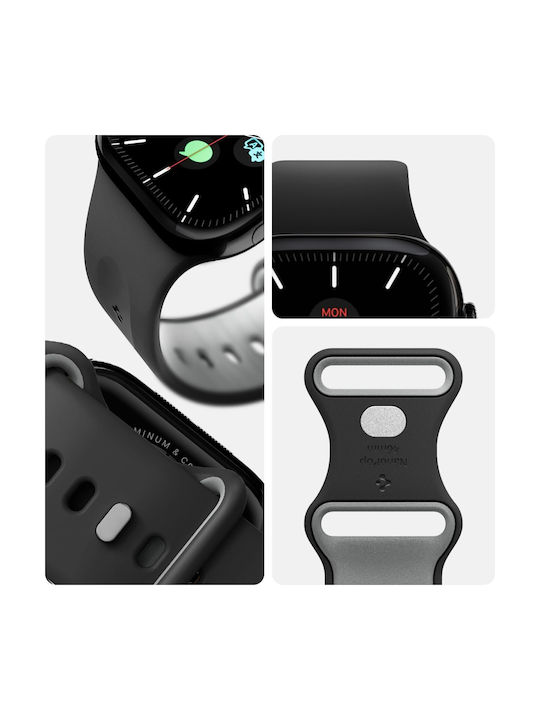 Spigen Nano Pop Strap Silicone Black (Apple Watch 6, 7, 8, 9, 10, SE, Ultra 1, 2)