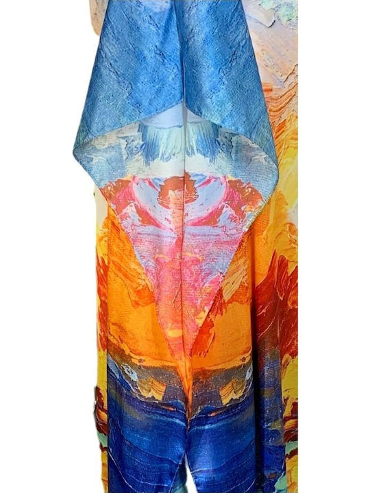 Sommer Kleid Orange/blue