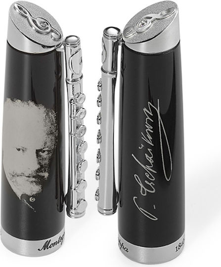 Montegrappa Πένα Γραφής Λευκή από Ορείχαλκο με Μπλε Μελάνι