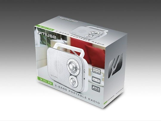 Muse M-051 R Retro Φορητό Ραδιόφωνο Ρεύματος / Μπαταρίας Λευκό