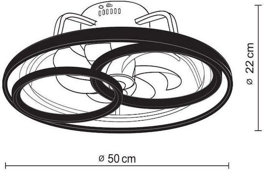 Primo Plafonieră 50.8cm cu Lentile de Mărire Albă