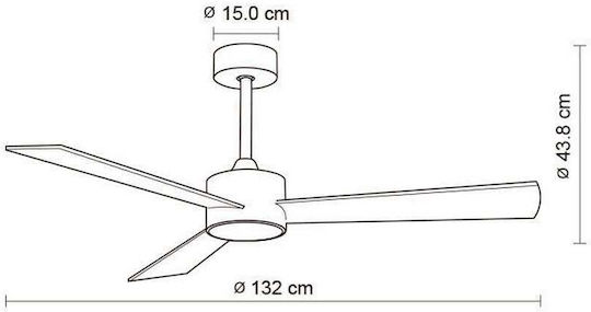 Primo PRCF-80617 Ceiling Fan 130cm White