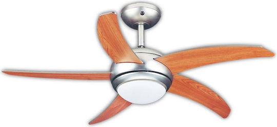Primo PRCF-80285 Ceiling Fan 110cm with Light Fixture Brown / Silver