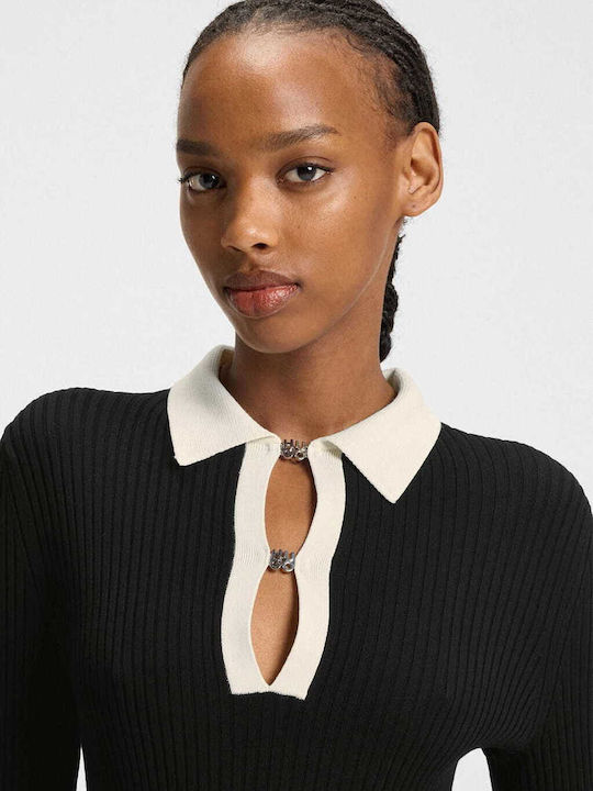 Sharry Midi Dress Long Sleeve Black