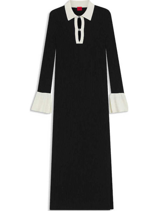 Sharry Midi Dress Long Sleeve Black