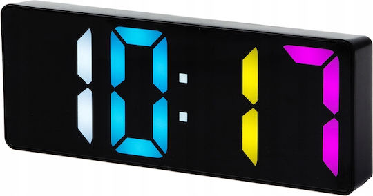 Aria Trade Tischuhr Digital LED mit Wecker Mehrfarbig AT27437