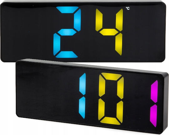 Aria Trade Tischuhr Digital LED mit Wecker Mehrfarbig AT27437