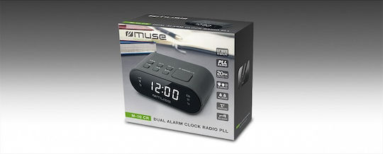 Muse Muse Tischuhr Digital mit LED Wecker & Tischradio Schwarz M-10CR