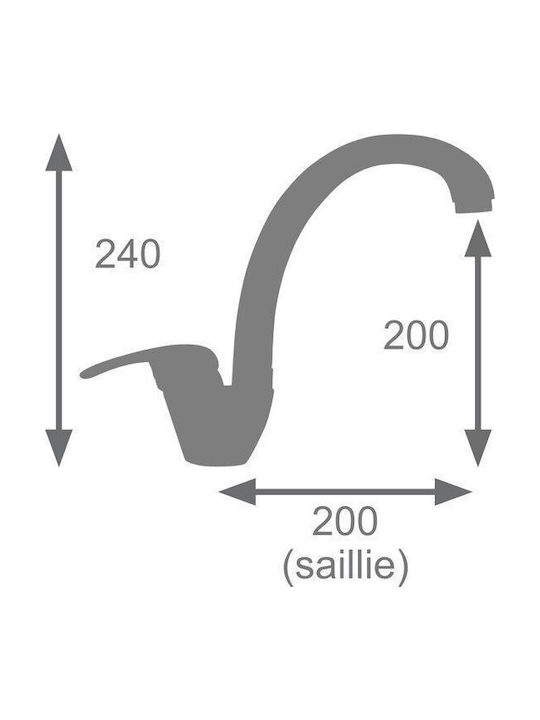 Rousseau Kitchen Faucet Counter Silver