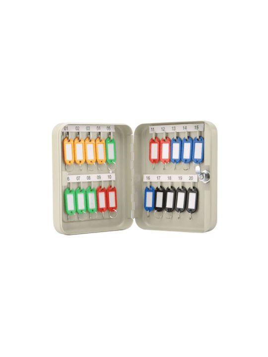 Artekko Metal Wall Key Cabinet 140 Hooks With Lock 37x8x28cm