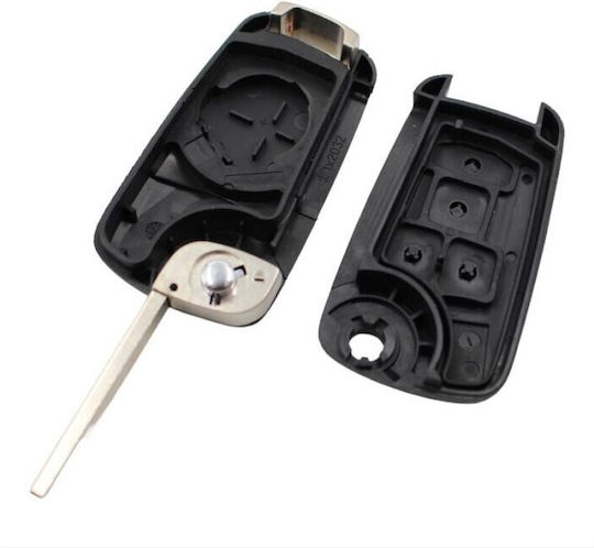 Chevrolet Type Key Shell Flip 3 Buttons Blade Hu100