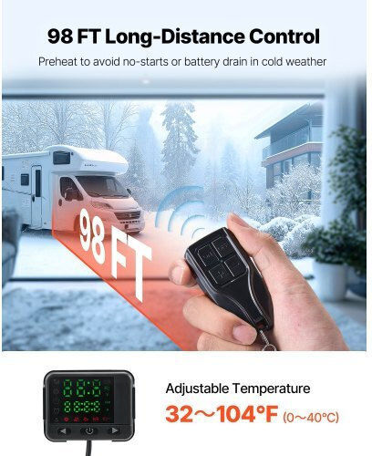 Vevor Diesel Air Heater Diesel Parking Heater 8 Kw Dc 12-24v Remote Control