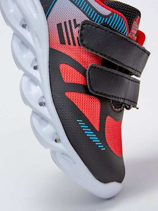 Kids Sneakers with Scratch & Lights Red