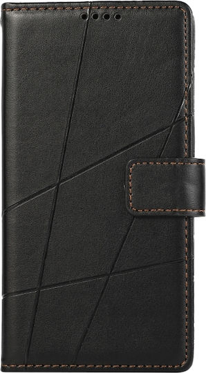 Ανάγλυφη Γραμμή Wallet Δερμάτινο / Σιλικόνης Μαύρο (Xiaomi Mi 11 Pro)