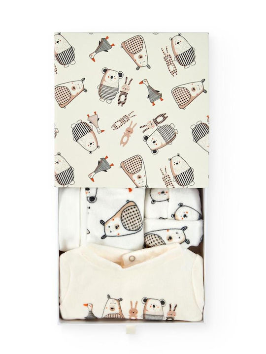 Kids Sweatpants Set Ecru 3pcs