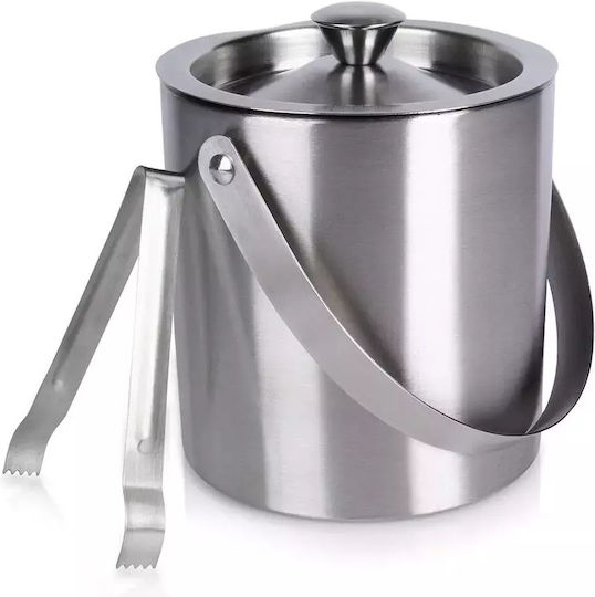 Excellent Houseware Παγοδοχείο Από Ανοξείδωτο Ατσάλι 1.5lt Με Τσιμπίδα A12400310