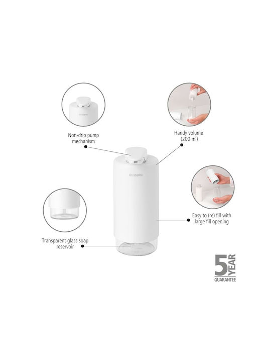 Brabantia Dispenser Kitchen Glass White 200ml